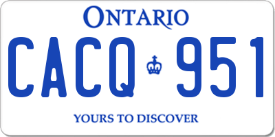 ON license plate CACQ951