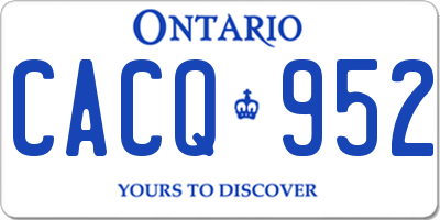 ON license plate CACQ952