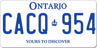 ON license plate CACQ954