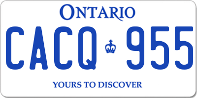 ON license plate CACQ955