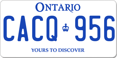 ON license plate CACQ956