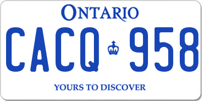 ON license plate CACQ958