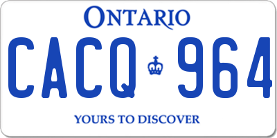 ON license plate CACQ964