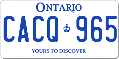 ON license plate CACQ965