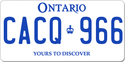 ON license plate CACQ966