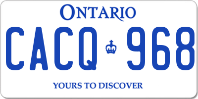 ON license plate CACQ968