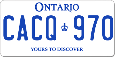 ON license plate CACQ970