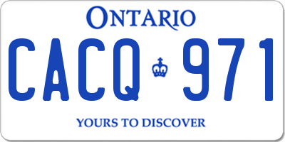 ON license plate CACQ971