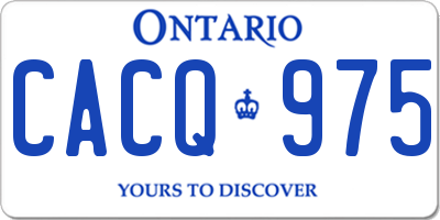 ON license plate CACQ975