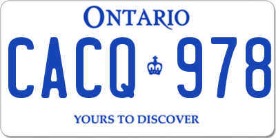 ON license plate CACQ978