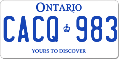 ON license plate CACQ983