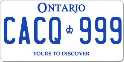 ON license plate CACQ999