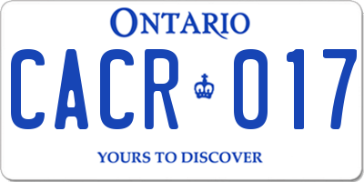 ON license plate CACR017