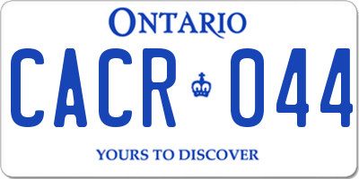 ON license plate CACR044