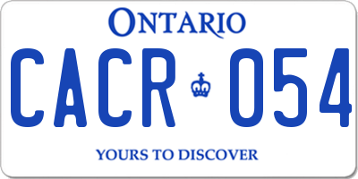 ON license plate CACR054