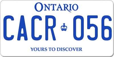 ON license plate CACR056