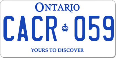 ON license plate CACR059