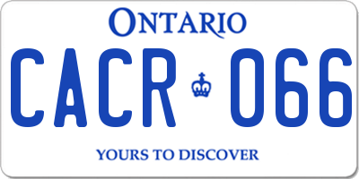 ON license plate CACR066