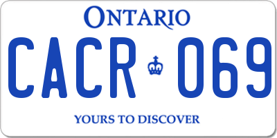 ON license plate CACR069