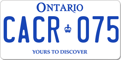 ON license plate CACR075