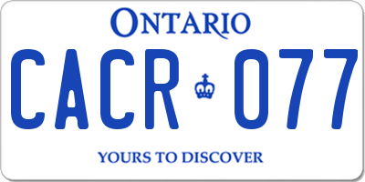 ON license plate CACR077