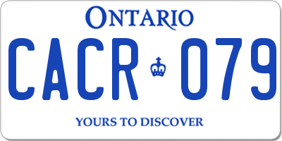 ON license plate CACR079