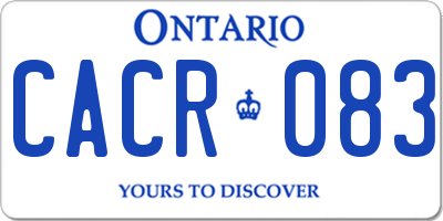 ON license plate CACR083