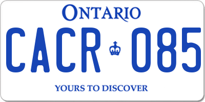 ON license plate CACR085