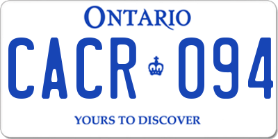 ON license plate CACR094