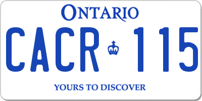 ON license plate CACR115