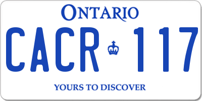 ON license plate CACR117