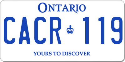 ON license plate CACR119