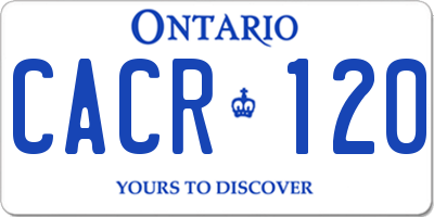 ON license plate CACR120