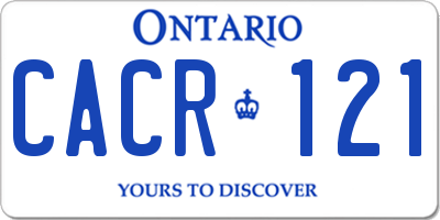 ON license plate CACR121