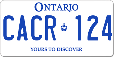 ON license plate CACR124