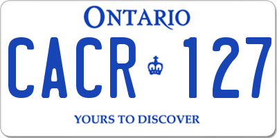 ON license plate CACR127