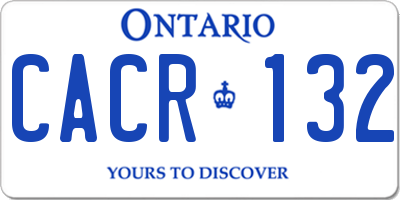 ON license plate CACR132