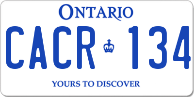 ON license plate CACR134