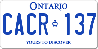 ON license plate CACR137