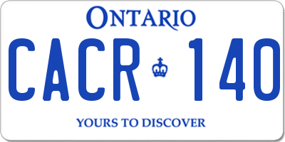 ON license plate CACR140