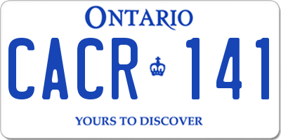 ON license plate CACR141