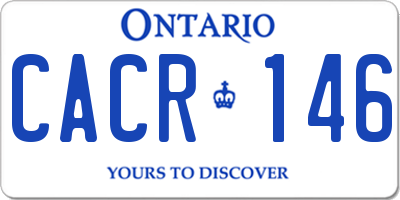 ON license plate CACR146