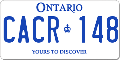 ON license plate CACR148