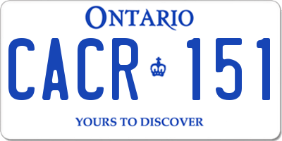 ON license plate CACR151