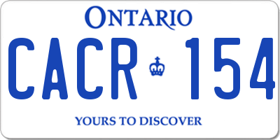 ON license plate CACR154