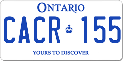 ON license plate CACR155