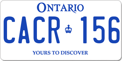 ON license plate CACR156