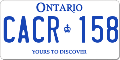 ON license plate CACR158