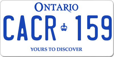 ON license plate CACR159