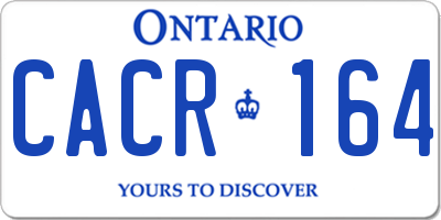 ON license plate CACR164